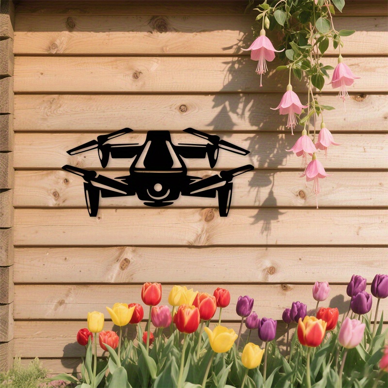 Drone Silhouette Metal Wall Ar - Tech Office Wall reseña y precio