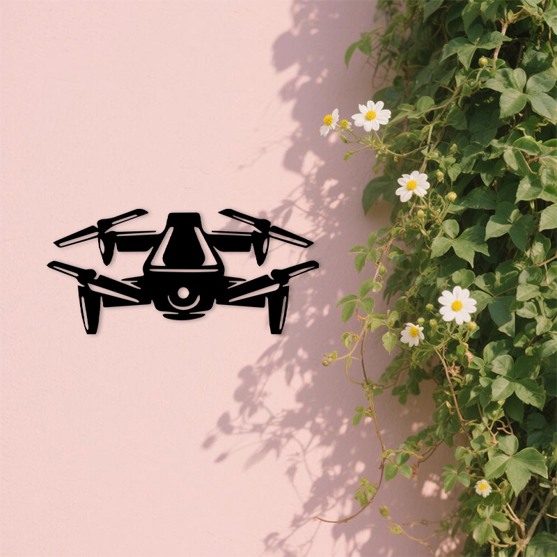 Drone Silhouette Metal Wall Ar - Tech Office Wall reseña y precio