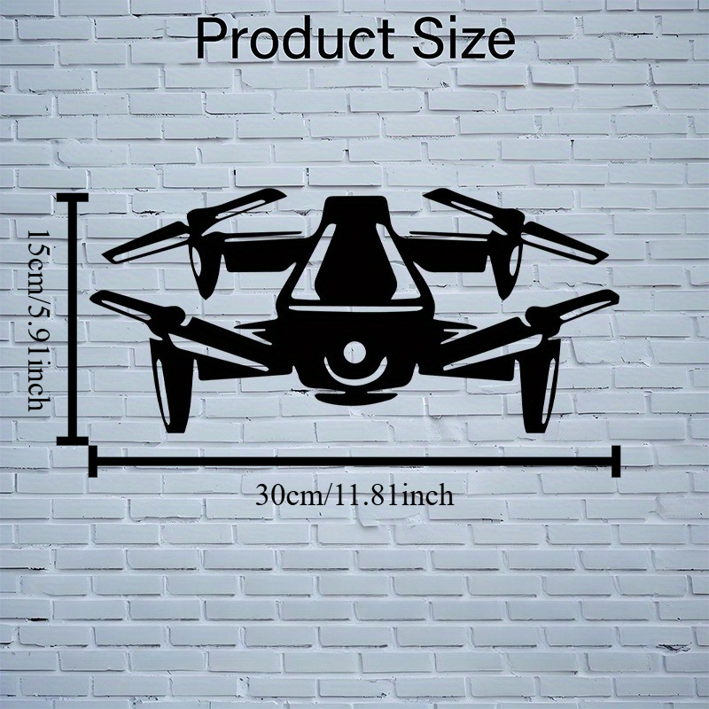 Drone Silhouette Metal Wall Ar - Tech Office Wall reseña y precio