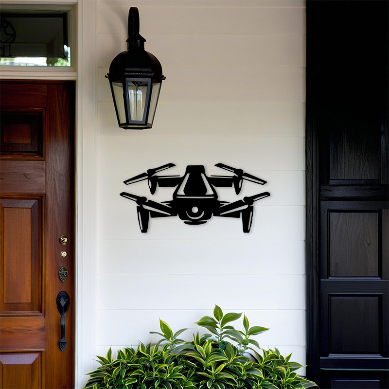 Drone Silhouette Metal Wall Ar - Tech Office Wall reseña y precio