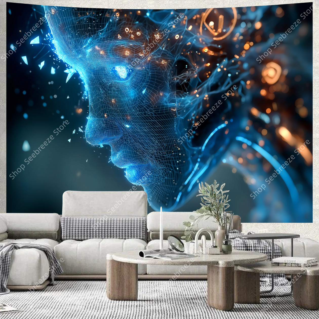 Cyberpunk Circuit Board Tapest - Tech Office Wall reseña y precio
