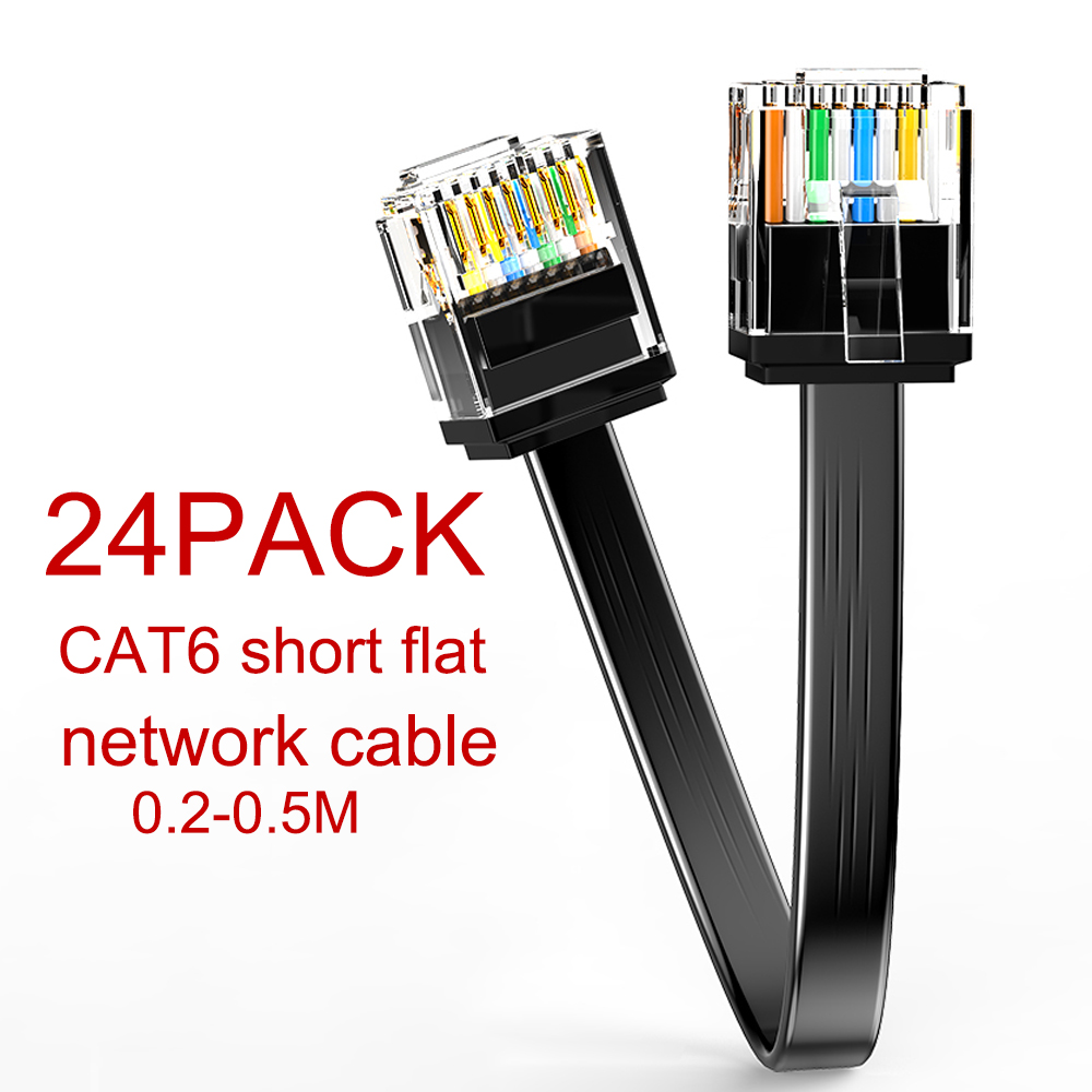Cat6 24 Pack Short Flat Cat6 E - Power Over Ethernet reseña y precio