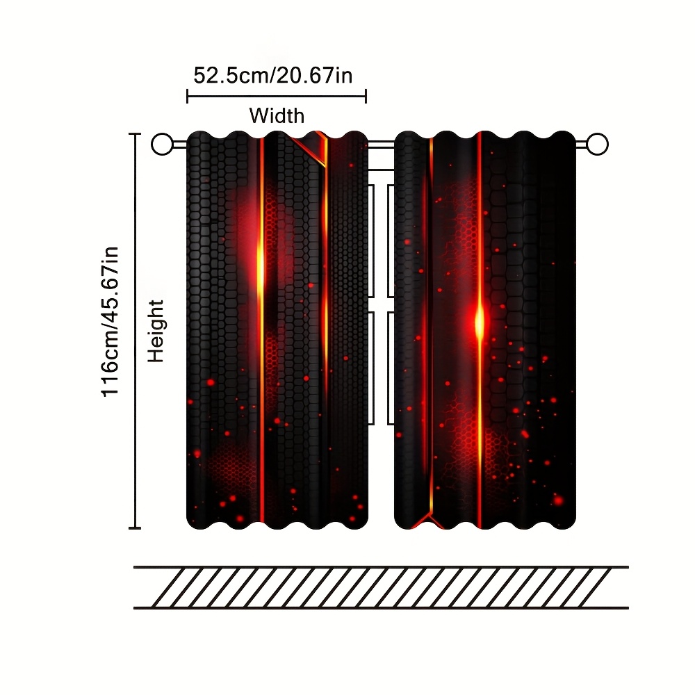 2pcs Lava Curtains Black Red C - Office Tech For Home reseña y precio