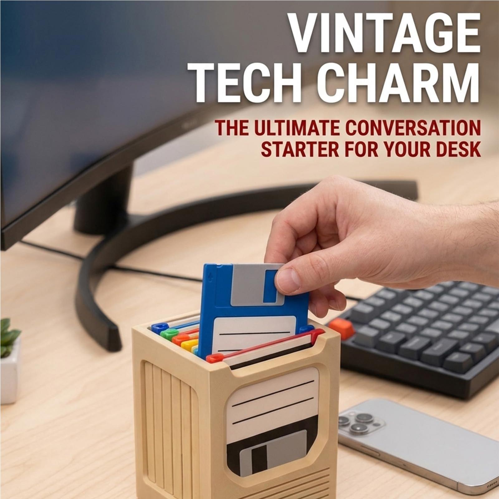 Retro Tech Coaster Holder Set  - Office Tech For Home reseña y precio