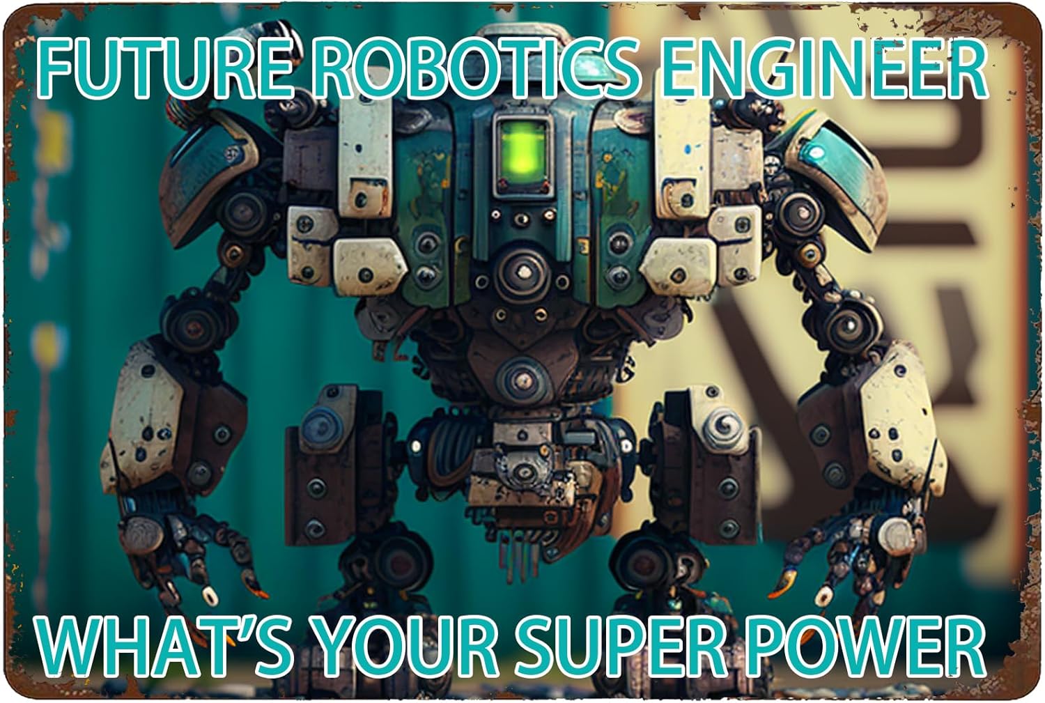 Robotics Engineer Metal Sign   - Tech Office Wall reseña y precio