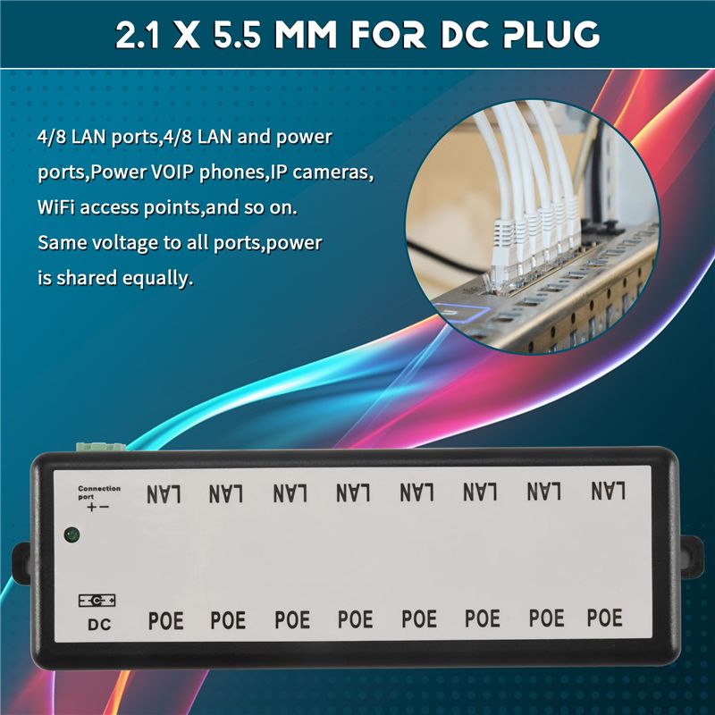 B03B-8 Ports Poe Injector Poe  - Power Over Ethernet reseña y precio