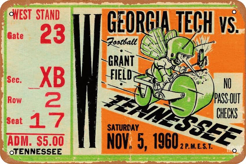 1960 GEORGIA TECH VS. TENNESSE - Tech Office Wall reseña y precio
